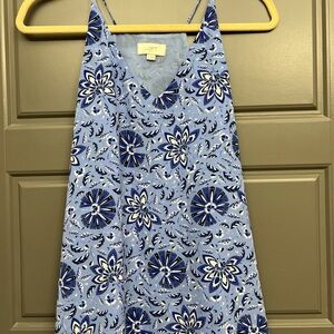 LOFT Light Blue Floral Pattern Blouse